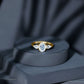Natural Moonstone Three Stone Engagement Ring