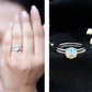 Natural 2 Carat Ethiopian Opal Diamond Solitaire Engagement Wedding Ring Set
