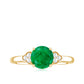 Anillo de compromiso de esmeralda solitario natural con trío de diamantes