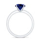 2.7 Carat Round Shape Lab Created Blue Sapphire Solitaire Wedding Ring Set with Diamond Band