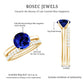 2.7 Carat Round Shape Lab Created Blue Sapphire Solitaire Wedding Ring Set with Diamond Band