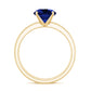 2.7 Carat Round Shape Lab Created Blue Sapphire Solitaire Wedding Ring Set with Diamond Band
