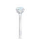 0.8 Carat Moonstone Solitaire Engagement Ring with Diamond Trio