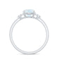 0.8 Carat Moonstone Solitaire Engagement Ring with Diamond Trio
