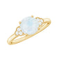 0.8 Carat Moonstone Solitaire Engagement Ring with Diamond Trio