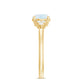 0.8 Carat Moonstone Solitaire Engagement Ring with Diamond Trio
