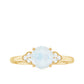 0.8 Carat Moonstone Solitaire Engagement Ring with Diamond Trio