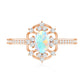 Anillo de compromiso de aspecto vintage de ópalo arcoíris etíope ovalado natural con diamantes