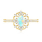Anillo de compromiso de aspecto vintage de ópalo arcoíris etíope ovalado natural con diamantes