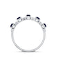 Classic Blue Sapphire Half Eternity Anniversary Ring with Diamond