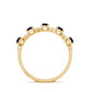 Classic Blue Sapphire Half Eternity Anniversary Ring with Diamond