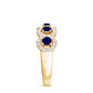 Classic Blue Sapphire Half Eternity Anniversary Ring with Diamond