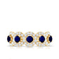 Classic Blue Sapphire Half Eternity Anniversary Ring with Diamond