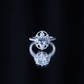 Anillo de compromiso vintage auténtico de aguamarina y diamante con certificado