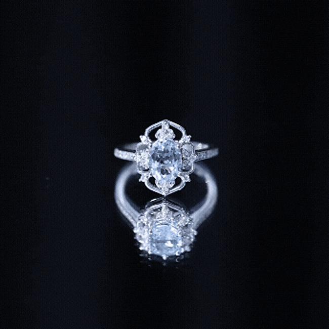 Anillo de compromiso vintage auténtico de aguamarina y diamante con certificado