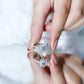 Anillo de compromiso vintage auténtico de aguamarina y diamante con certificado