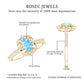 Anillo de compromiso vintage auténtico de aguamarina y diamante con certificado