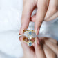 Anillo de compromiso vintage auténtico de aguamarina y diamante con certificado