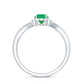 0.7 Carat Oval Cut Emerald Vintage Engagement Ring with Diamond