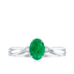 0.7 Carat Oval Cut Emerald Vintage Engagement Ring with Diamond