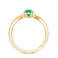 0.7 Carat Oval Cut Emerald Vintage Engagement Ring with Diamond