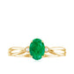 0.7 Carat Oval Cut Emerald Vintage Engagement Ring with Diamond