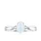 0.6 Carat Oval Cut Moonstone Solitaire Ring with Diamond