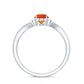 0.6 Carat Oval Shape Fire Opal Engagement Ring with Diamond