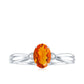 0.6 Carat Oval Shape Fire Opal Engagement Ring with Diamond
