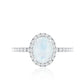 Oval Moonstone Engagement Ring with Diamond Halo
