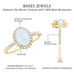 Oval Moonstone Engagement Ring with Diamond Halo