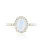Oval Moonstone Engagement Ring with Diamond Halo