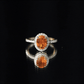Anillo de compromiso de ópalo de fuego ovalado de 1 quilate con halo de diamantes