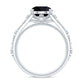 2 Carat Round Black Onyx Solitaire Antique Looking Engagement Ring with Diamond