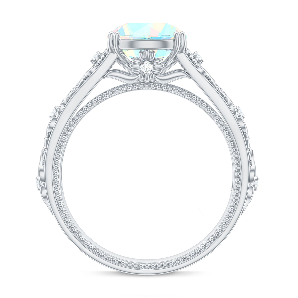Nature Inspired 2 Carat Ethiopian Opal Engagement Ring with Diamond