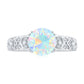Nature Inspired 2 Carat Ethiopian Opal Engagement Ring with Diamond
