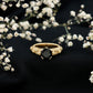 Anillo de compromiso inspirado en la naturaleza de diamantes blancos y negros cultivados en laboratorio de 2 quilates