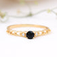 Natural Black Spinel Diamond Promise Ring with Certificate