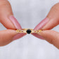 Natural Black Spinel Diamond Promise Ring with Certificate