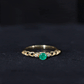 Anillo de Promesa de Diseño Genuino de Esmeralda y Diamantes