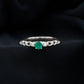 Anillo de Promesa de Diseño Genuino de Esmeralda y Diamantes