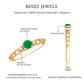 Anillo de Promesa de Diseño Genuino de Esmeralda y Diamantes