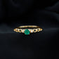Anillo de Promesa de Diseño Genuino de Esmeralda y Diamantes