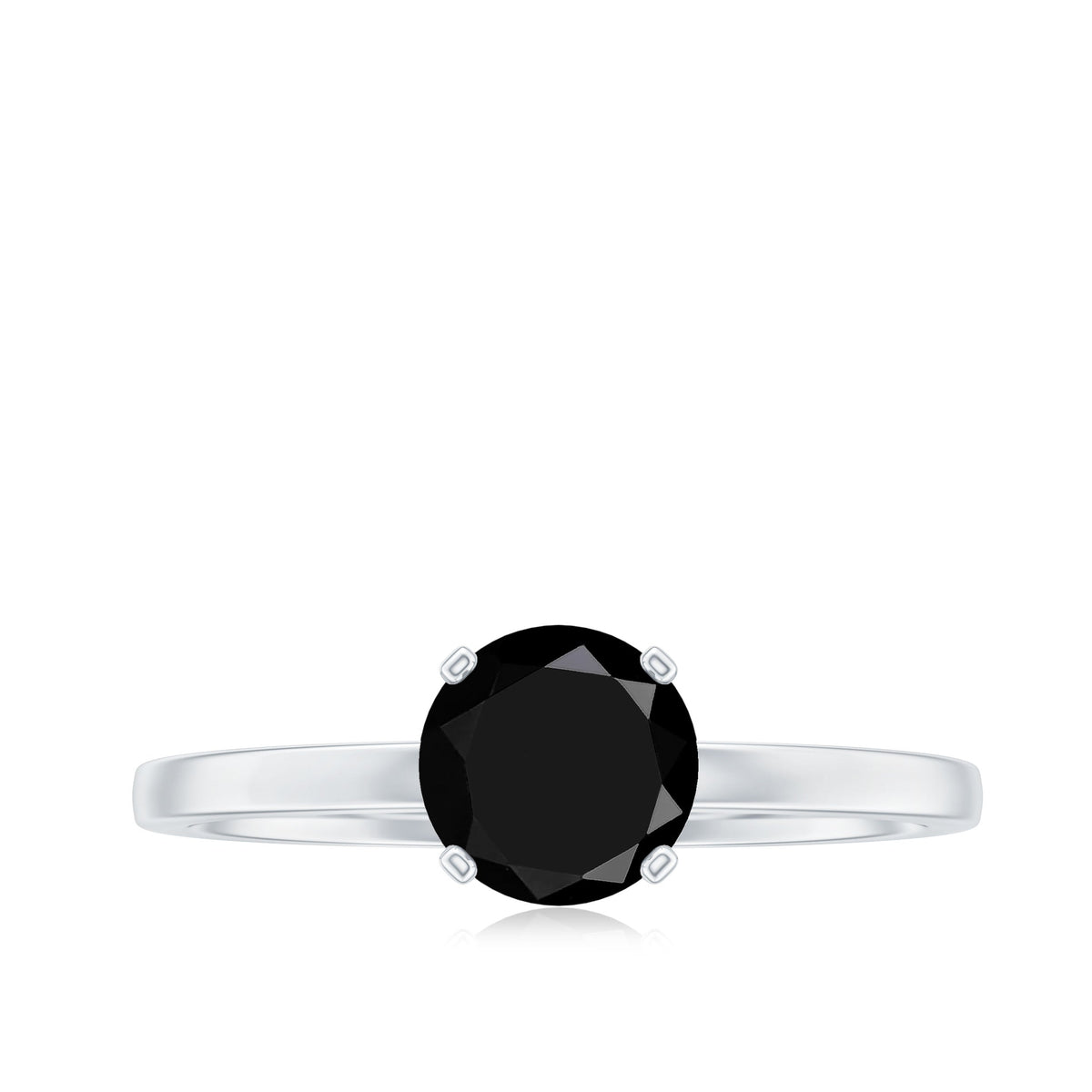 Natural 2 Carat Black Onyx Engagement Ring For Women