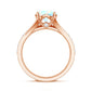 Natural Ethiopian Opal Split Shank Engagement Ring with Wedding Band