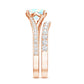 Natural Ethiopian Opal Split Shank Engagement Ring with Wedding Band