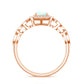 Certified Real Ethiopian Opal Retro Engagement Ring with Diamond
