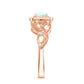 Certified Real Ethiopian Opal Retro Engagement Ring with Diamond