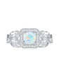 Certified Real Ethiopian Opal Retro Engagement Ring with Diamond