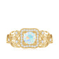 Certified Real Ethiopian Opal Retro Engagement Ring with Diamond